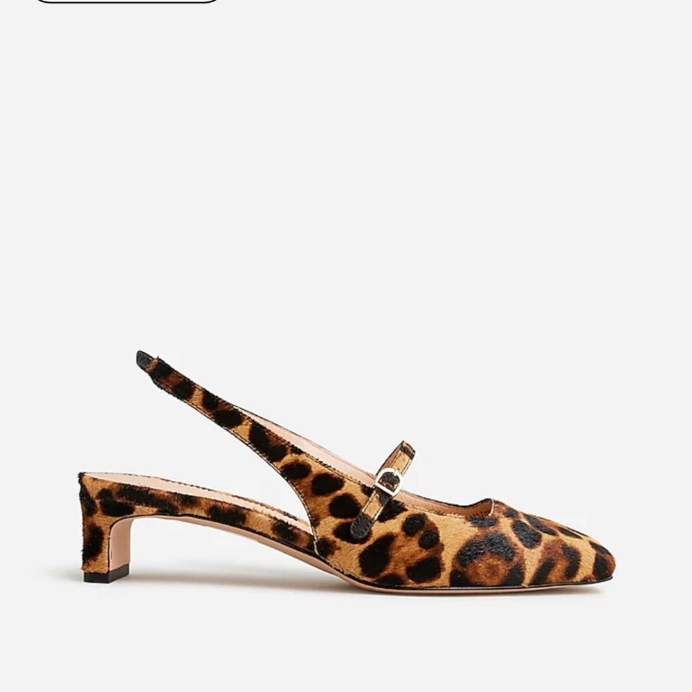 J. crew - Layla slingback Mary Jane heels in leopard calf hair -Sold Out online - Picture 3 of 9